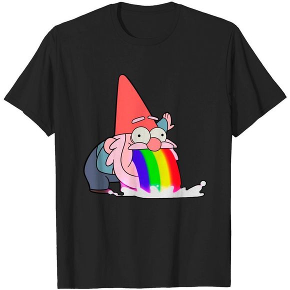 Gnome Puking Rainbows Gravity Falls Tshirt Unisex Tee Shirt - Picture 1 of 4